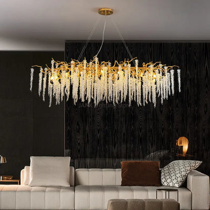 DecorBites™ Crystal Tassel Pendant Chandelier for Dining Room, Kitchen Island, Hall - Luxury LED Lighting