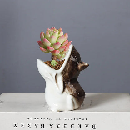 DecorBites™ Cute Frog Succulent Flower Pot Ceramic Garden Plant Pot Frog Shape Pot