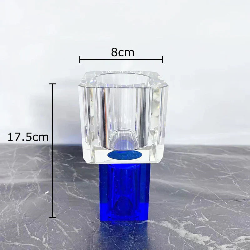 DecorBites™ Crystal Glass Vase with Artificial Flowers, Modern Home Decor