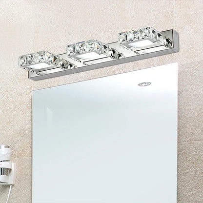 DecorBites™ Crystal LED Mirror Light: Modern Bathroom Wall Sconce Stainless Steel Lighting Fixtures