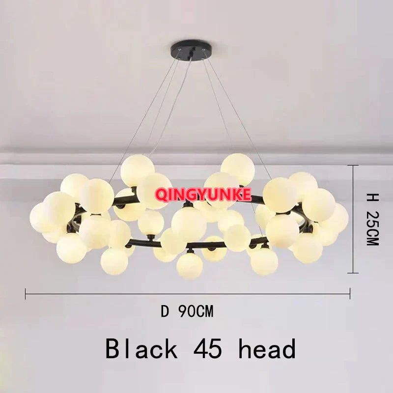 DecorBites™ Glass Ball Chandelier for Living Room - Modern Nordic Kitchen Island Ceiling Light