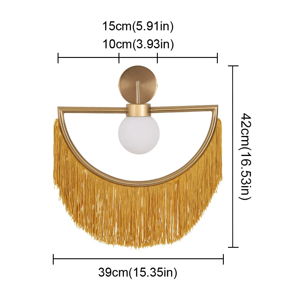 DecorBites™ Coloured Tassel Glass Ball Pendant Light for Boho Minimalist Style Bedroom & Restaurant