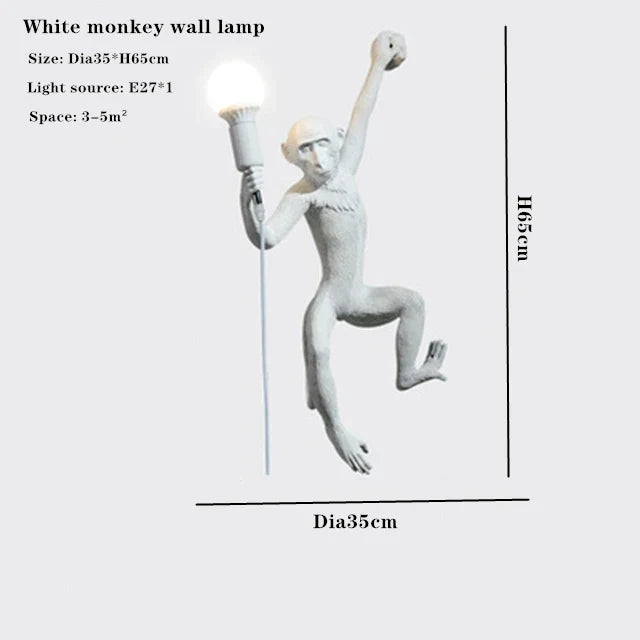 DecorBites™ 3 Monkeys Pendant Chandelier - Black White Resin - High-end Indoor LED Decor