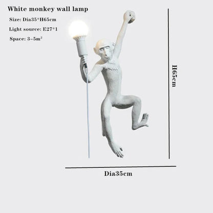 DecorBites™ 3 Monkeys Pendant Chandelier - Black White Resin - High-end Indoor LED Decor