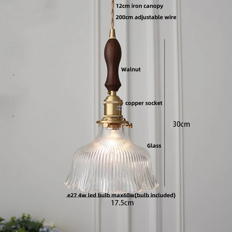 DecorBites™ Brass Glass LED Pendant Lights: Modern Nordic Hanging Lamp for Home Decor