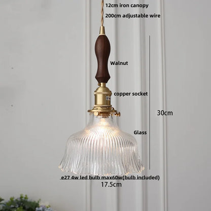 DecorBites™ Adjustable LED Pendant Lights Ash Wood White Ceramic Modern Hanging Lamp