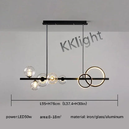 DecorBites™ Glass Bubble Chandelier: Modern Nordic LED Pendant Lighting for Dining Room & Kitchen