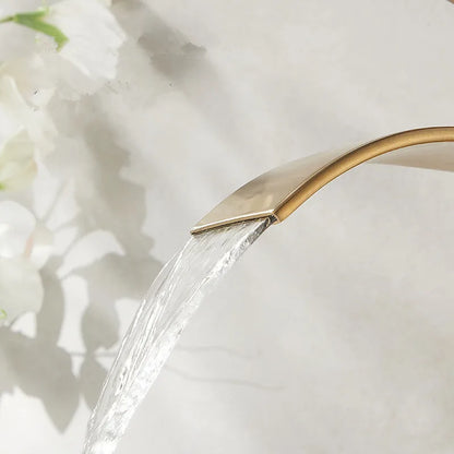 DecorBites™ Gold Bathroom Faucet: Brass Rose Gold Basin Waterfall Mixer Tap