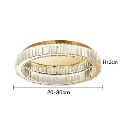 DecorBites™ Crystal Circle Ceiling Chandelier LED Indoor Lighting for Living Room Bedroom Study