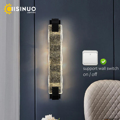 DecorBites™ Crystal LED Wall Sconce: Luxury Gold Light Fixture for Home Decor