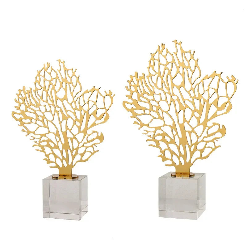 DecorBites™ Golden Hollow Tree Glass Ornament - Decorative Metal Figurine