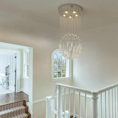 DecorBites™ Crystal Ring Pendant Chandelier: Modern Ceiling Light for Living & Dining Room