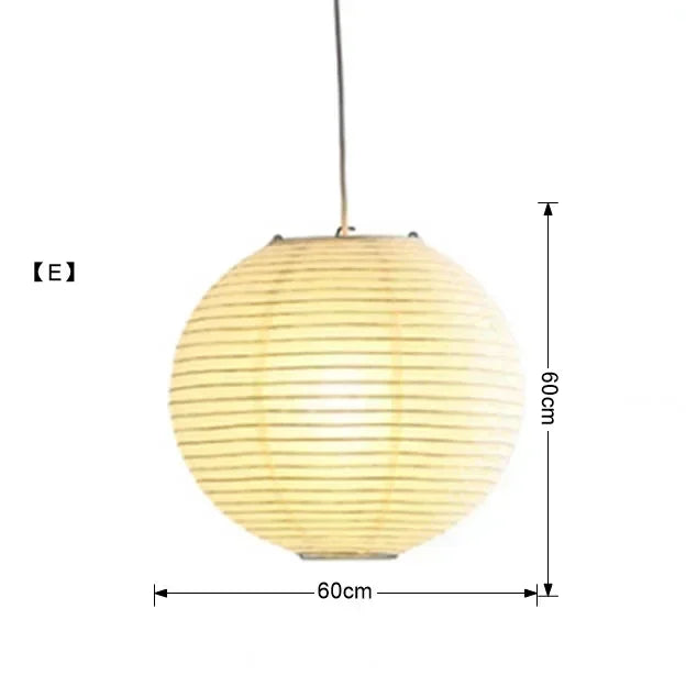 DecorBites™ Japanese Wabi Sabi Pendant Light LED E27 Noguchi Akari Rice Paper Ceiling Hanging