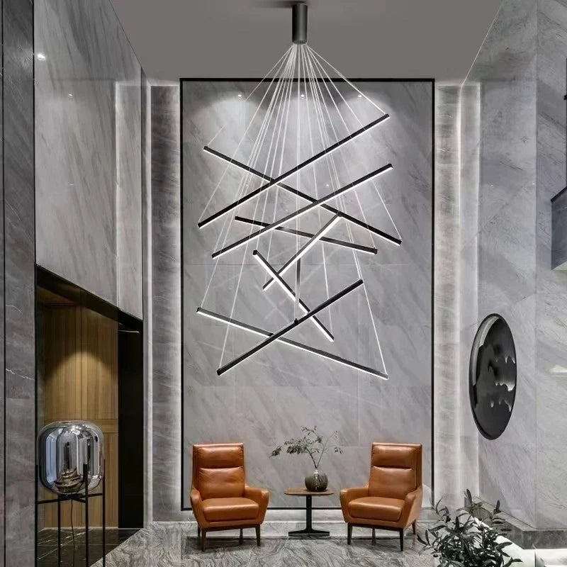 DecorBites™ LED Chandelier for Modern Duplex Interior, Loft Decor, Living & Dining Room Lighting