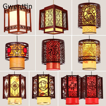 DecorBites™ Antique Wood Pendant Lights for Dining Room, LED Living Room Decor Lighting Fixtures