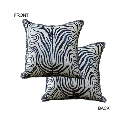 DecorBites™ Ancient Indigo Jungle Decorative Cushion Covers - Hand-Painted Throw Pillow Case