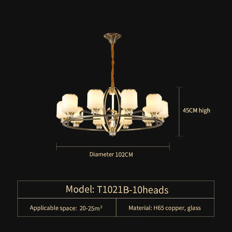 DecorBites™ Luxe Jade Chandelier for Living Room and Villa Hall