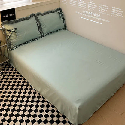 DecorBites™ Cotton Embroidery Bedding Set with Lace for All Seasons