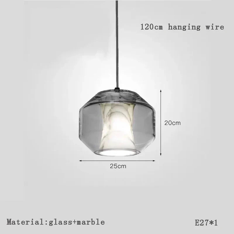 DecorBites™ Alabaster Marble Pendant Lights for Luxury Dining Room, Kitchen & Bar Décor