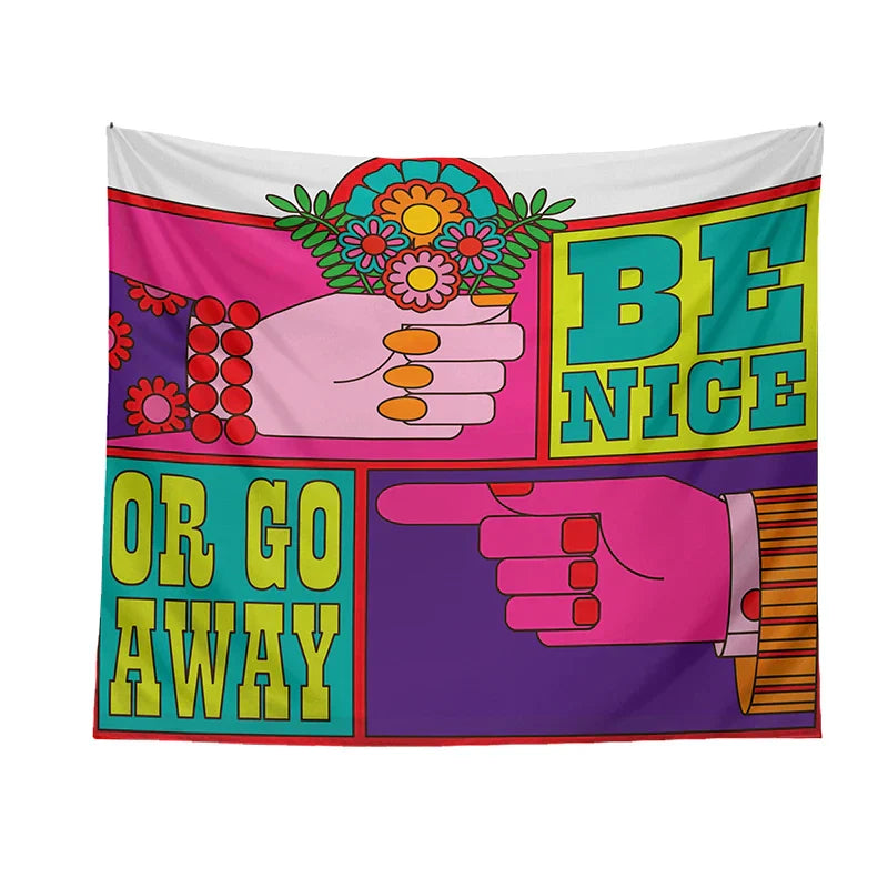 DecorBites™ Baphomet Psychedelic Hippie Tapestry Wall Hanging Beach Mat Decor