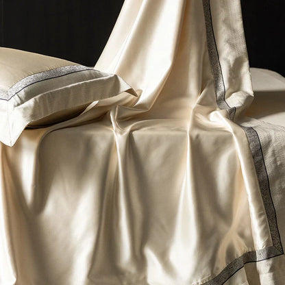 DecorBites™ Luxe Champagne Bedding Set in Silky Egyptian Cotton - Queen King Sizes