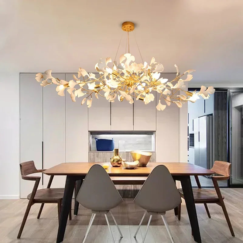 DecorBites™ Ginkgo Chandelier Villa Duplex Pendant Light for Living Room & Hotel Lobby