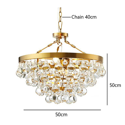 DecorBites™ Black Crystal Bead Ceiling Chandelier - Modern Classic for Living Room & Dining Table