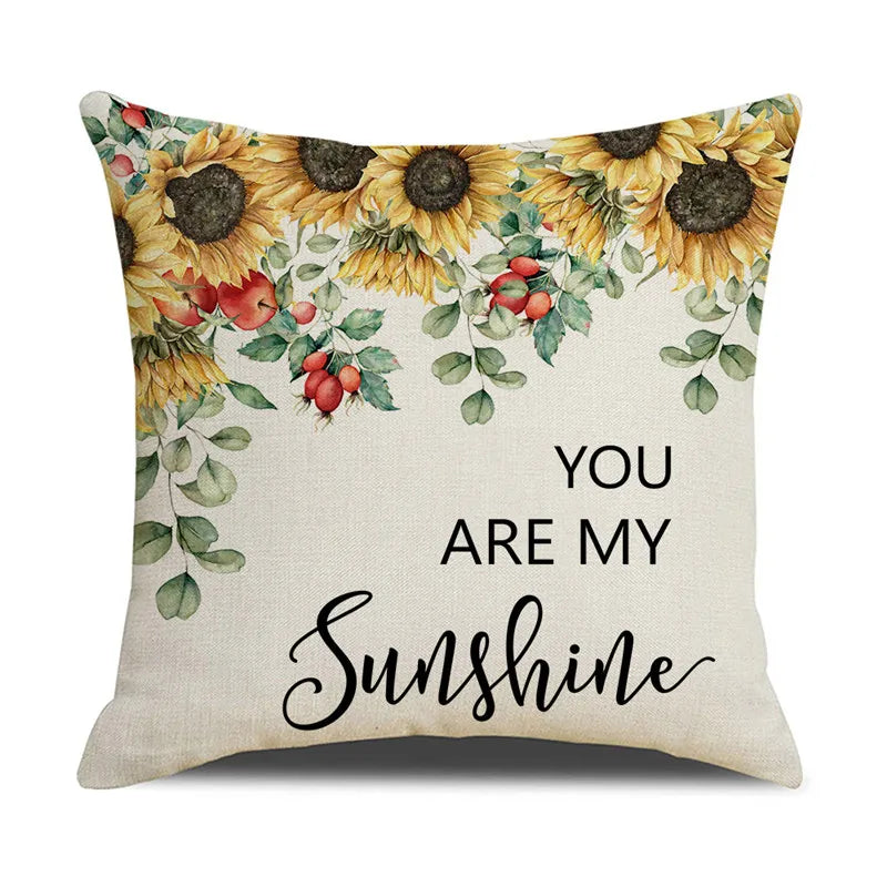 DecorBites™ Lavender Flower Linen Pillowcase for Sofa Car, Living Room Decor, Throw Pillow Case