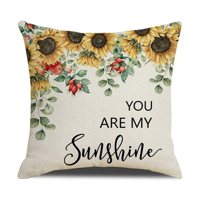 DecorBites™ Lavender Flower Linen Pillowcase for Sofa Car, Living Room Decor, Throw Pillow Case