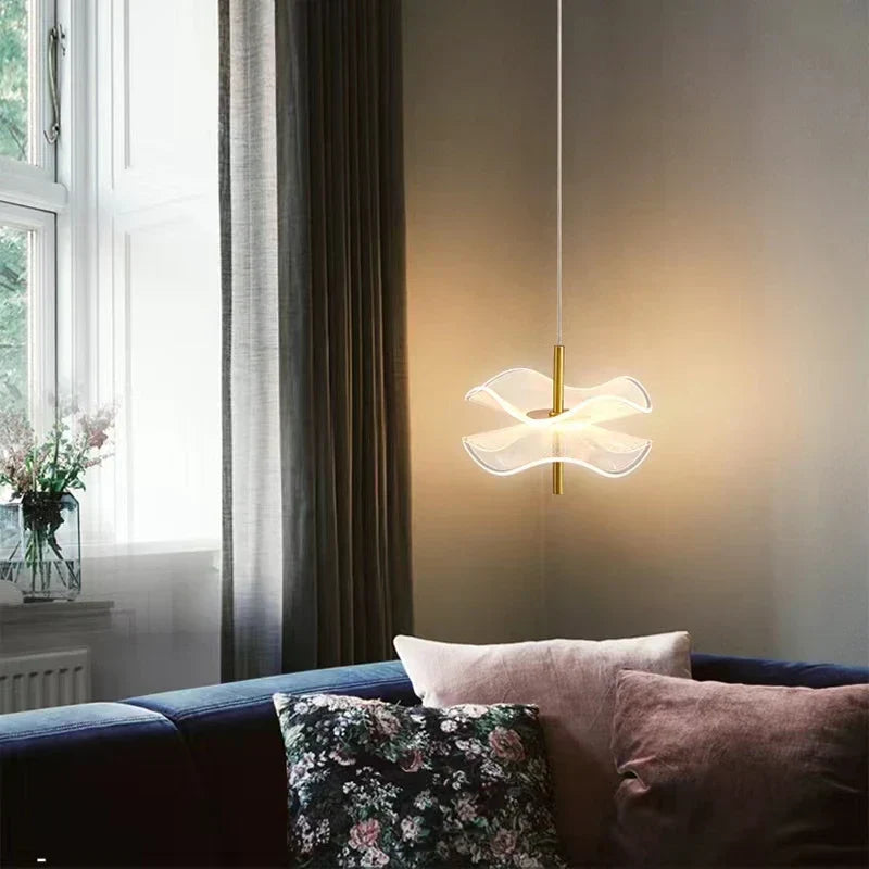 DecorBites™ Lotus Leaf Pendant Lights: LED Art Chandelier for Restaurant and Bedroom