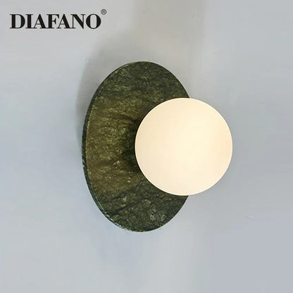 DecorBites™ Green Marble LED Wall Lamp for Luxury Living Room Decor