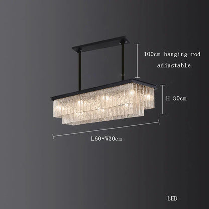 DecorBites™ Crystal LED Chandelier: Minimalist Luxury Lighting for Dinning Table