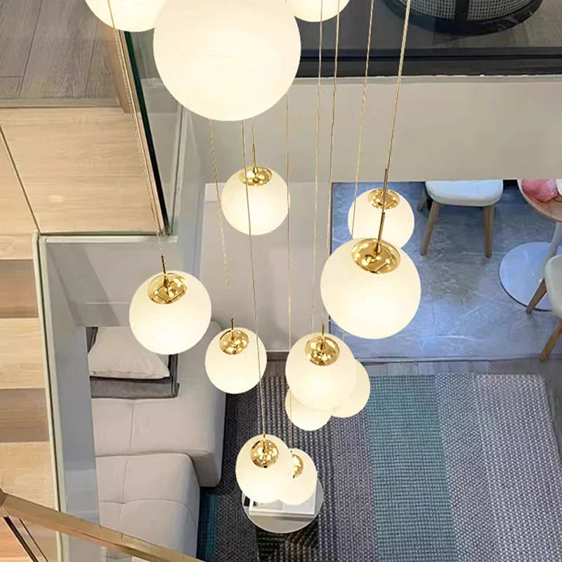 DecorBites™ Crystal Chandelier Stair Pendant Light Modern Interior Lighting for Living Room