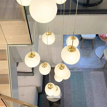 DecorBites™ Crystal Chandelier Stair Pendant Light Modern Interior Lighting for Living Room