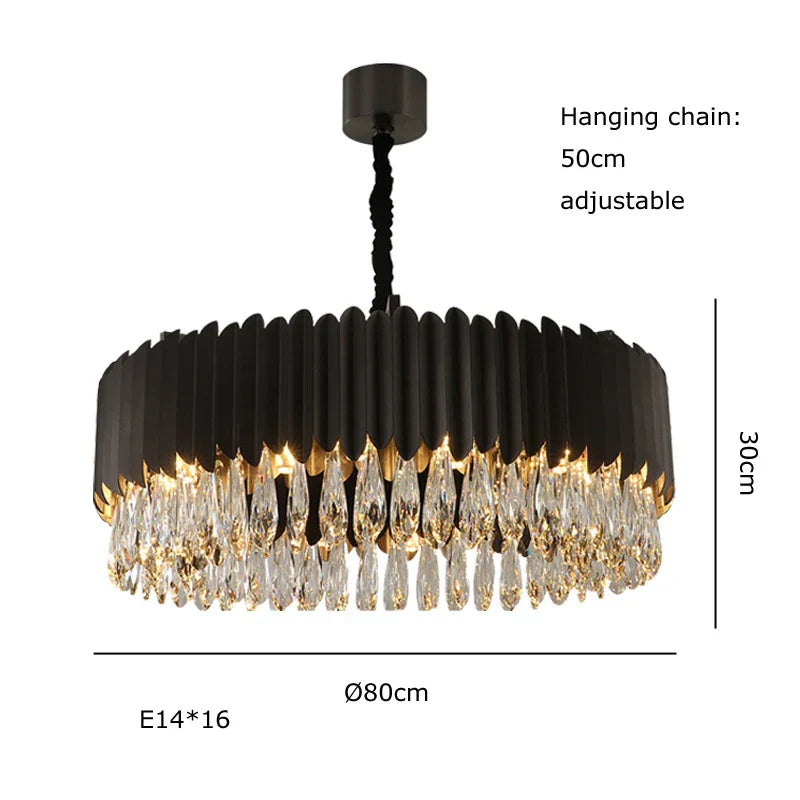 DecorBites™ Crystal Water Droplet Pendant Lights, Dimmable Luxury LED Dining Room Fixture