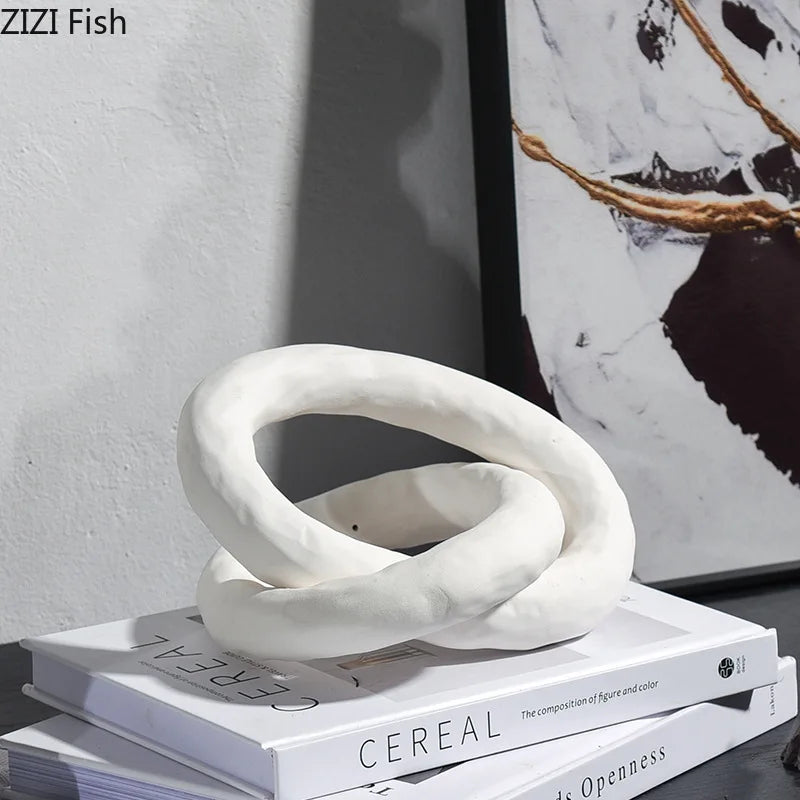 DecorBites™ Abstract Ceramic Knot Sculpture for Room Aesthetic Decor