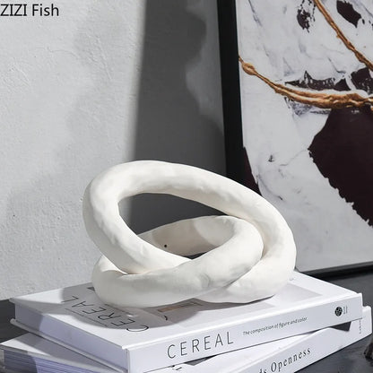 DecorBites™ Abstract Ceramic Knot Sculpture for Room Aesthetic Decor