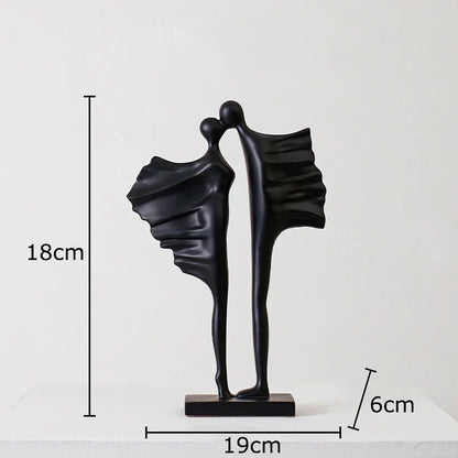 DecorBites™ Abstract Lovers Resin Sculpture Modern Decor Ornaments - Couple Figures Statue