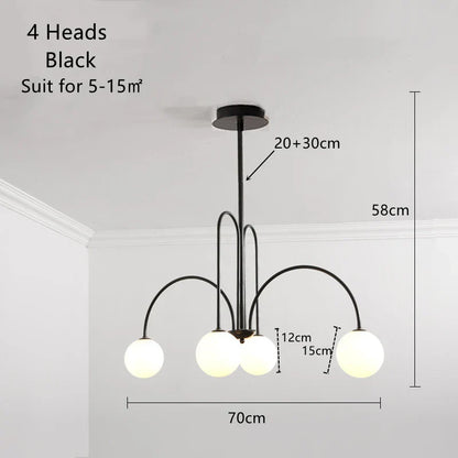 DecorBites™ Glass Ball Pendant Chandelier with LED for Dining Living Bar Kitchen Island