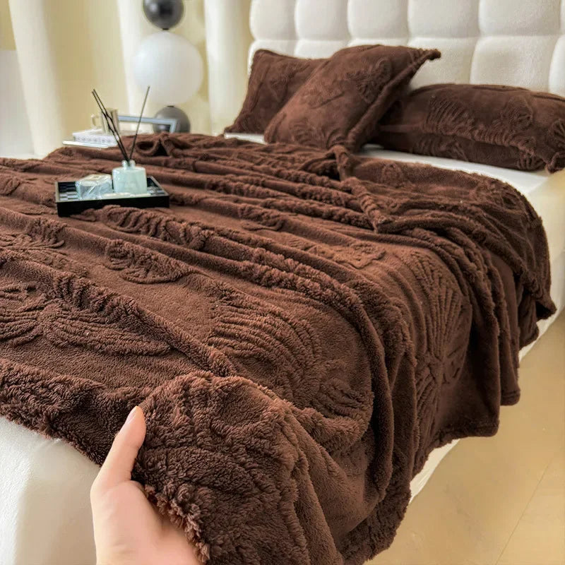 DecorBites™ Chiffon Butterfly Jacquard Throw Blanket, Soft & Cozy Shawl for Couch/Bed