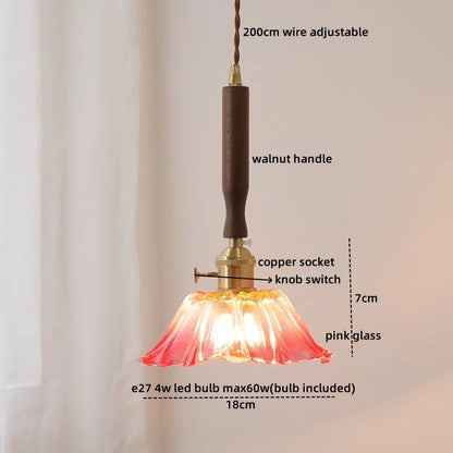 DecorBites™ Ceramic Walnut Copper LED Pendant Light Chandelier for Bedroom Living Room