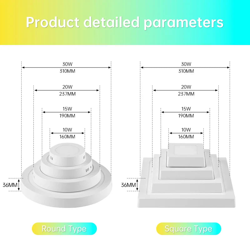 DecorBites™ LED Square Ceiling Light: Modern Kitchen Surface Mount Chandelier Fixture for Home Decor