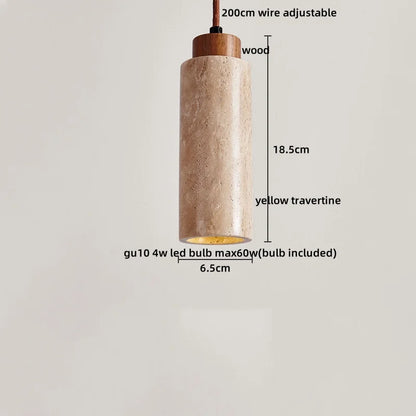 DecorBites™ LED Yellow Travertine Hanging Lamp for Home Decor and Lighting Fixtures