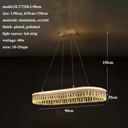 2024 DecorBites™ Modern Crystal LED Chandelier for Living & Dining Room Decor