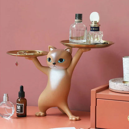 DecorBites™ Cat Resin Tray: Chic Home & Office Decor Accessory