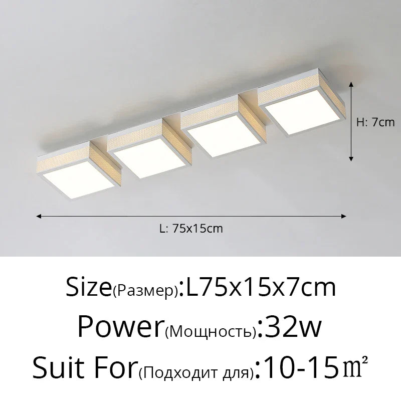 DecorBites™ Black White LED Ceiling Lights Modern Minimalist Bedroom Study Lighting Fixtures