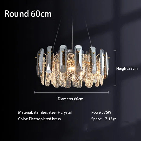 DecorBites™ Crystal LED Chandelier: Modern Luxury Room Decor Pendant Light for Home, Bedroom, Restaurant & Ceiling