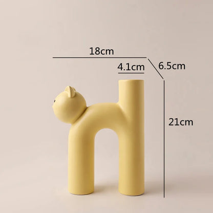 DecorBites™ Cathead H-Shaped Tube Vase for Flower Hydroponics Arrangement