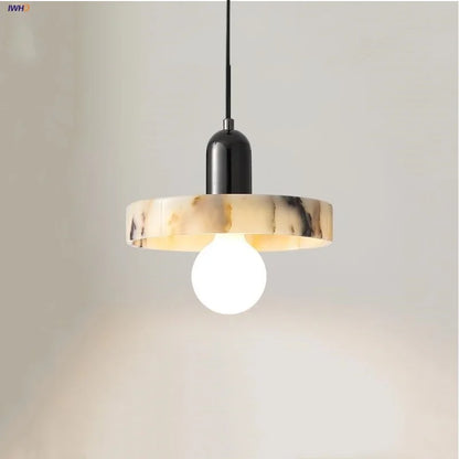 DecorBites™ LED Pendant Lights Bulgari Stone Adjustable Steel Hang Lamp Lighting