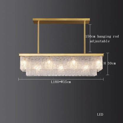 DecorBites™ Crystal LED Chandelier: Minimalist Luxury Lighting for Dinning Table